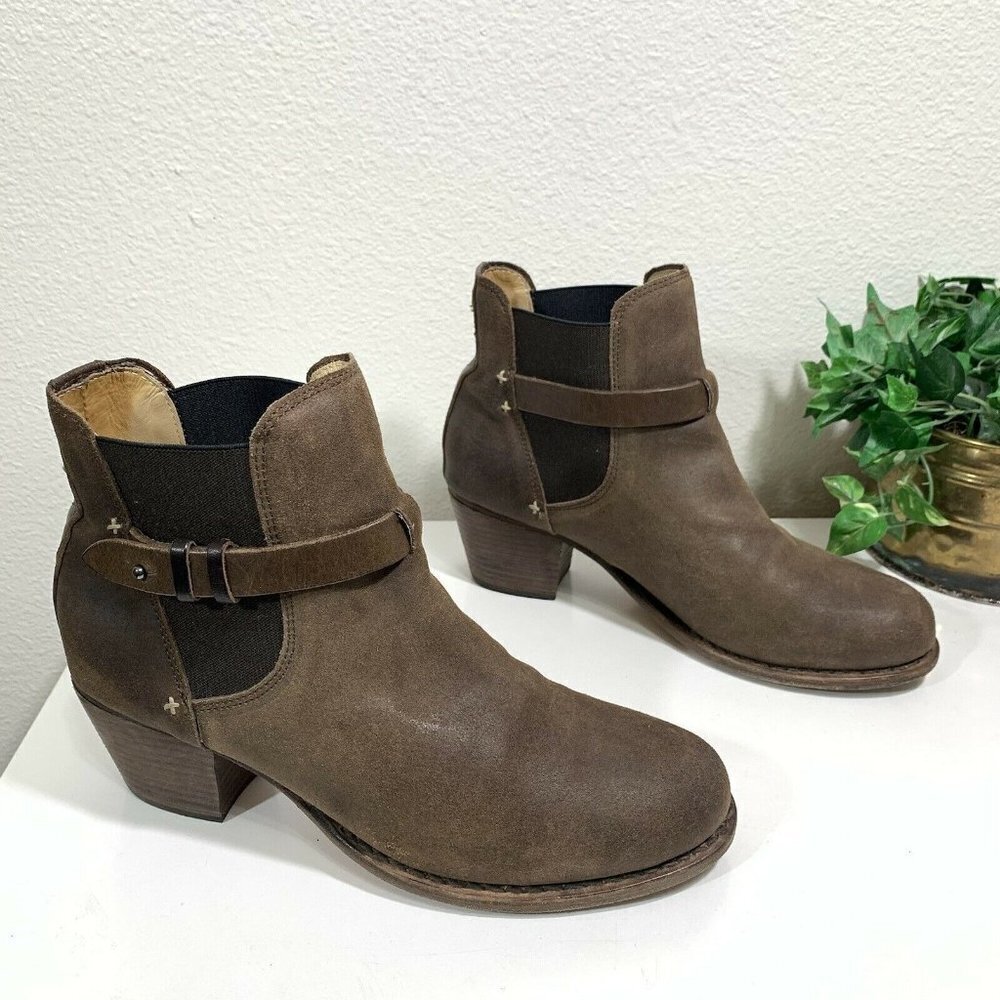 Rag & Bone DURHAM Ankle Boots Brushed Leather Brown Chelsea Size 39 US 9